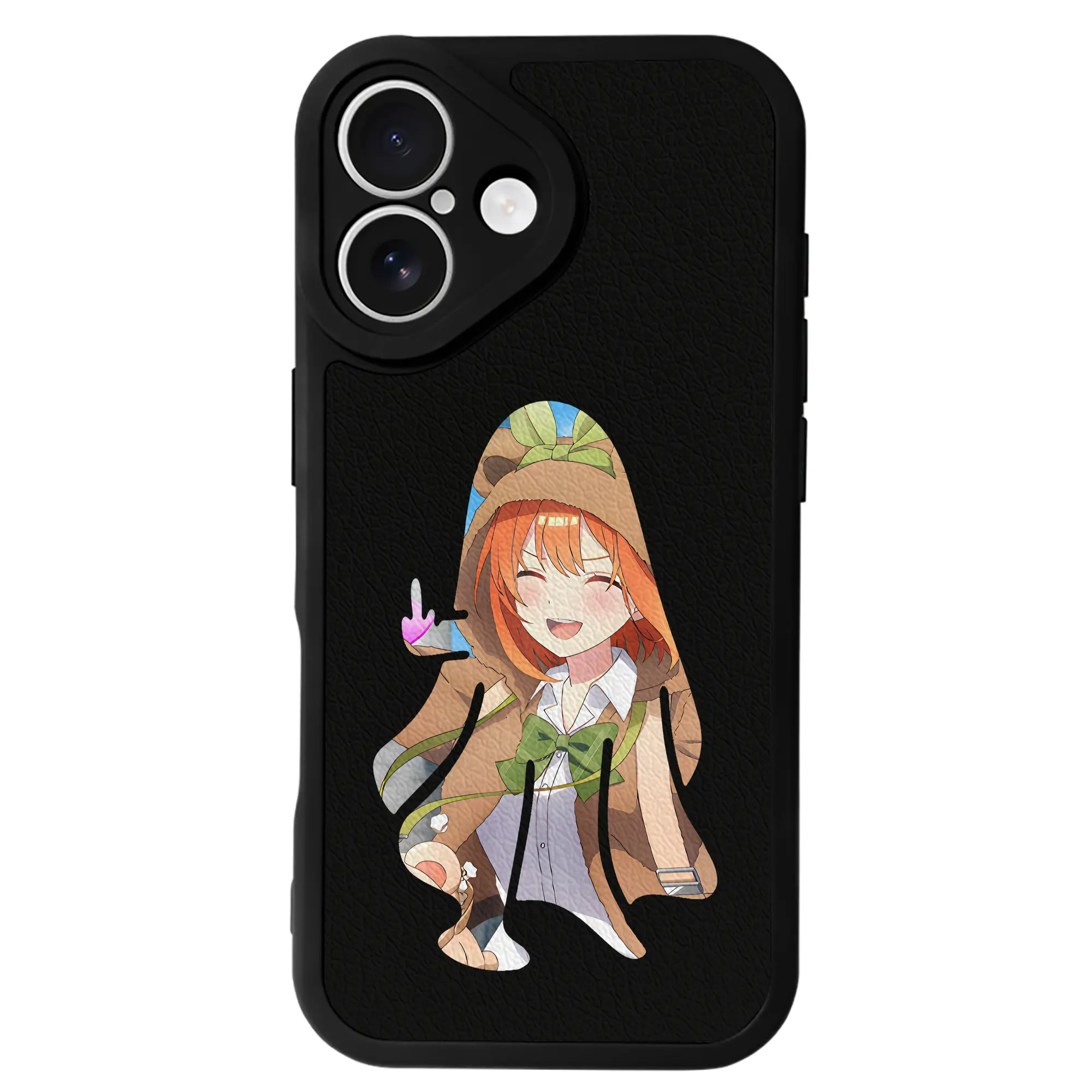 五等分の花嫁 グッズ 中野 四葉 - IPhone 16シリーズ対応 ・ シリコンスマホケース ・ レザー調 ・ 高精度フィット ・ 耐衝撃 ・ ワイヤレス充電対応 ・ 精密カット